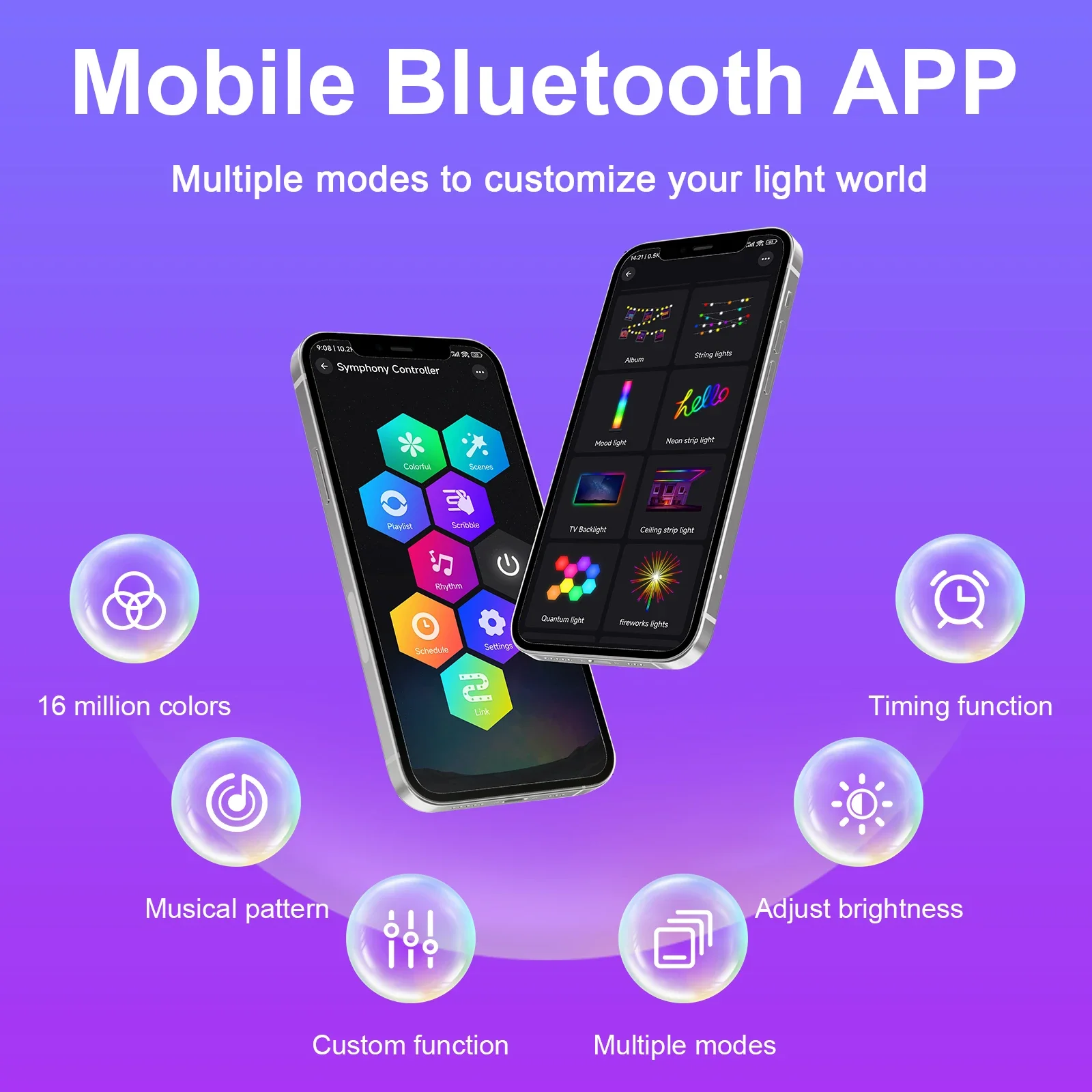 عكس الضوء RGB مصباح أرضي للزاوية التطبيق الذكي DIY الارتفاع واللون 142 سنتيمتر 4 أقسام LED المزاج ضوء مع ضوء القراءة للديكور المنزل