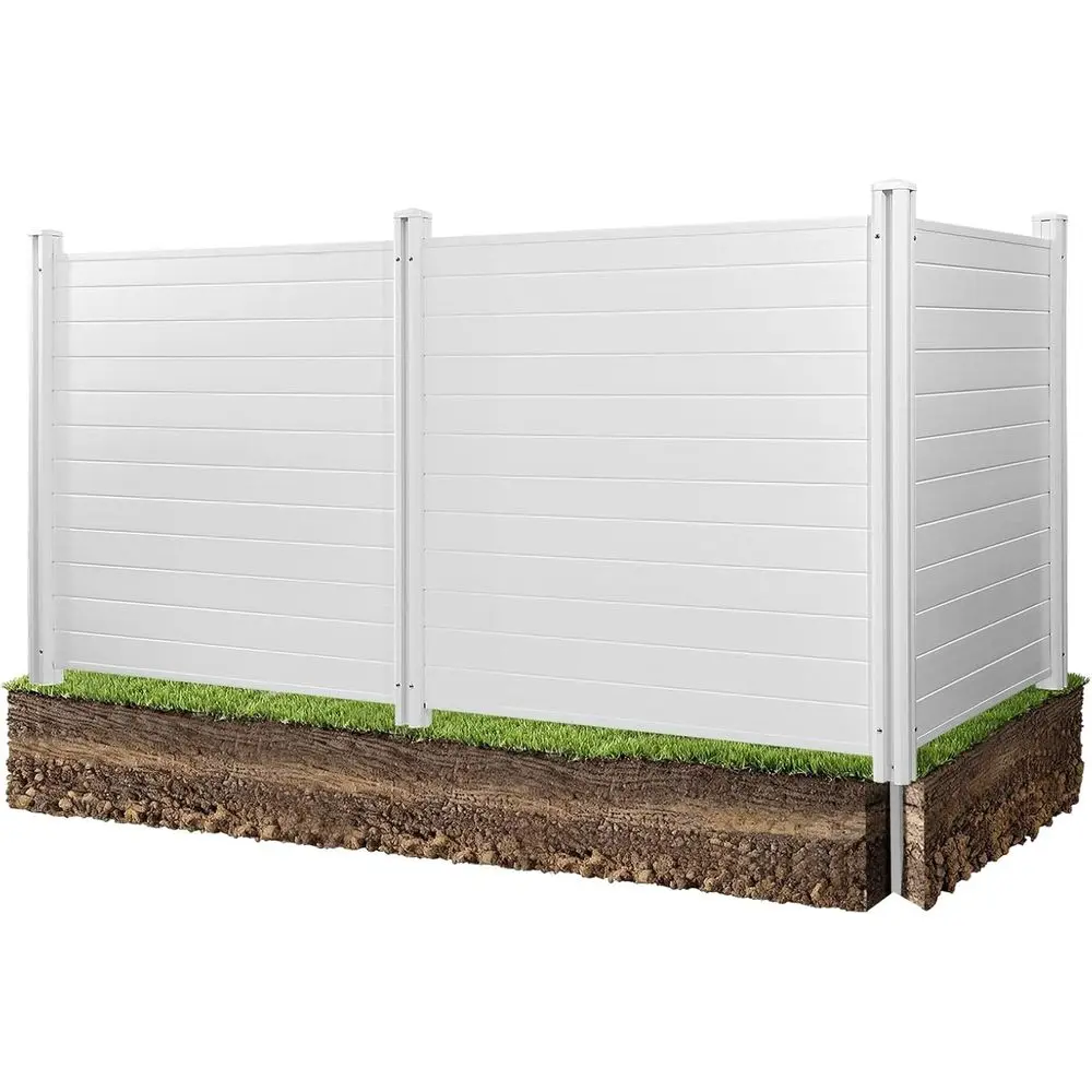 Mampara de privacidad para exteriores, 50 pulgadas de alto x 50 pulgadas de ancho, para aire acondicionado, cubierta de 3 paneles para equipos de piscina, mampara de privacidad horizontal de PVC con 27.