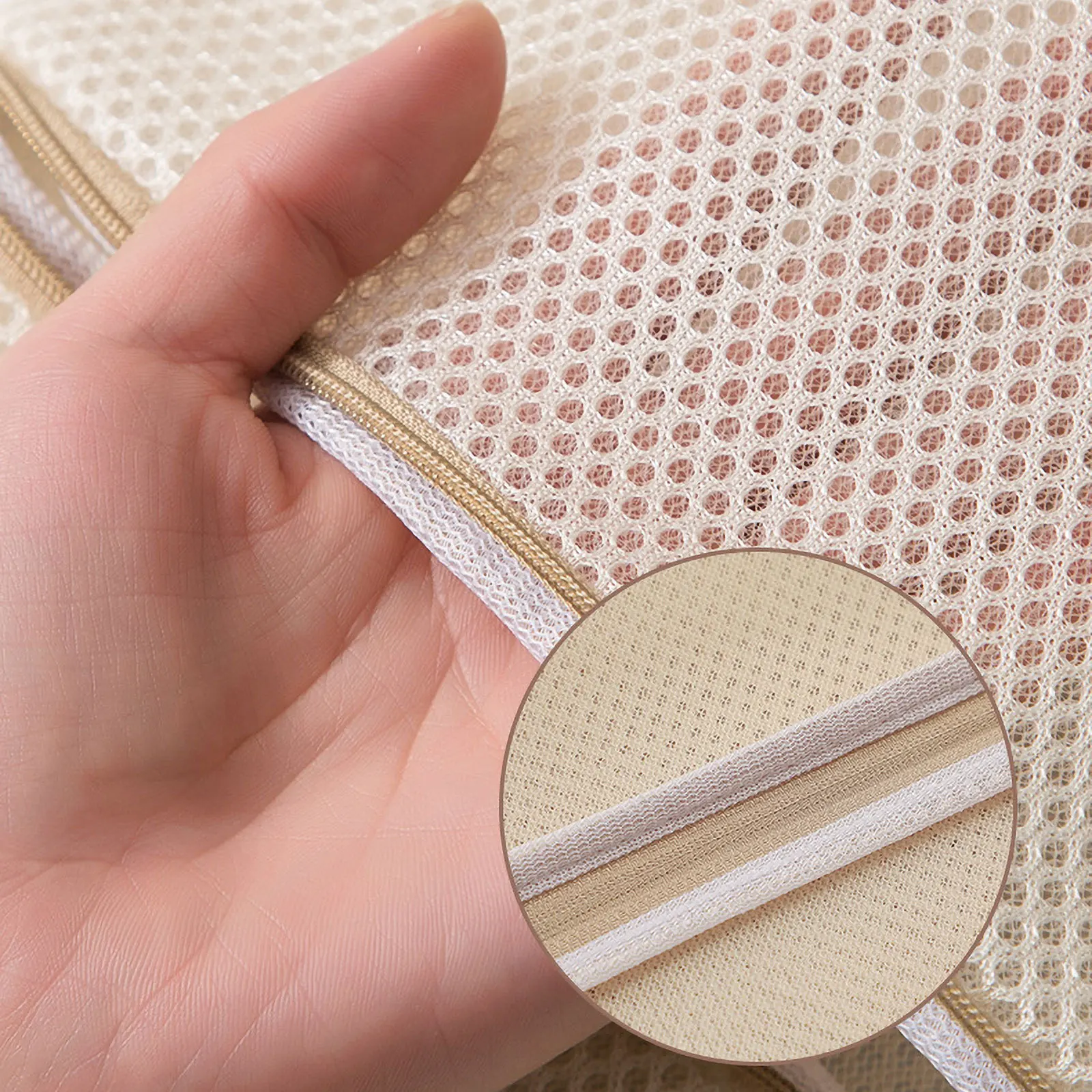 

5Pcs Thick Mesh Laundry Bags Protective Wash Bag for Underwear Socks Bra Home Use Zipper Mesh Wash Pouch Laundry Bags