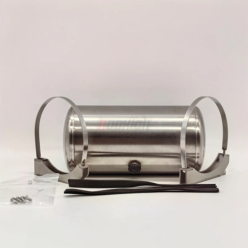 Modello Scaleclub per Tamiya 1:14 Serbatoio carburante rotondo in acciaio inossidabile per King Per GL Per serbatoio carburante globale Serbatoio carburante americano