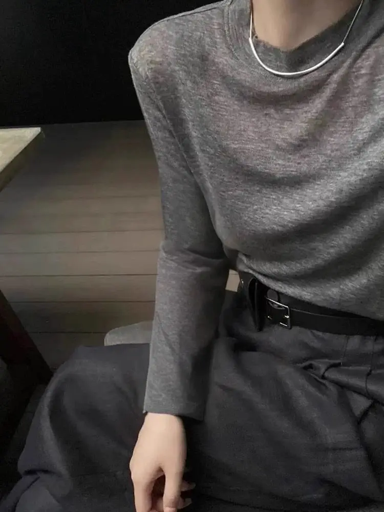 

Spring Autumn Camere Knitted Sweater Women Loose mat Long Sve Thin Base irt Versatile Slimming Soft Wool Yarn