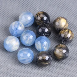 Round Glossy Black/Blue Golden Color 8mm 10mm 12mm 16mm Resin Plastic Loose Beads Lot For Jewelry Making DIY Bracelet Findings
