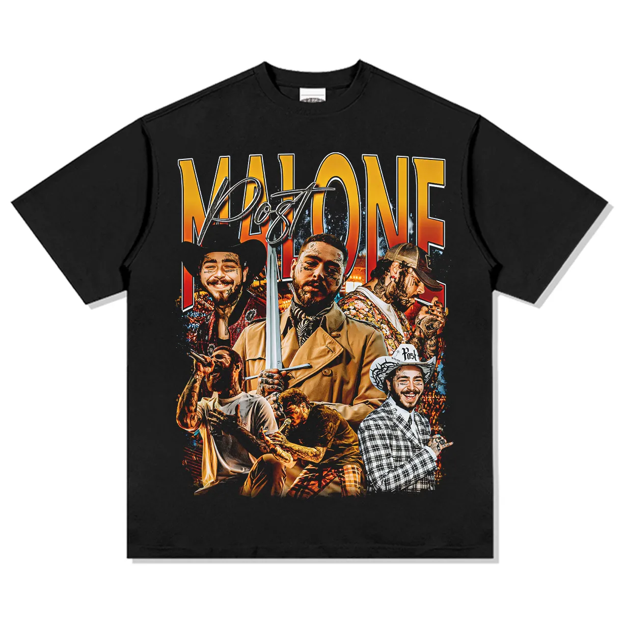 

Футболка с принтом Post Malone, негабаритная хлопковая футболка в стиле хип-хоп, рэпер, уличная одежда для мужчин и женщин, повседневная винтажная модная футболка с музыкальным товаром