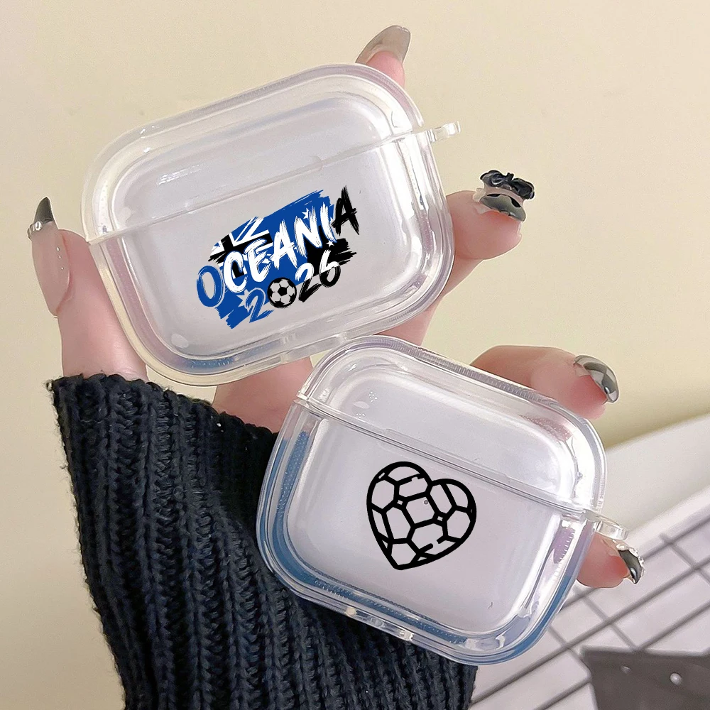 Чехол для наушников Airpods 4 3 2 1 Pro3 Pro2, противоударный, с брелоком, для зарядного кейса Airpods 4, дизайн «Чемпион Океании по футболу 2026»