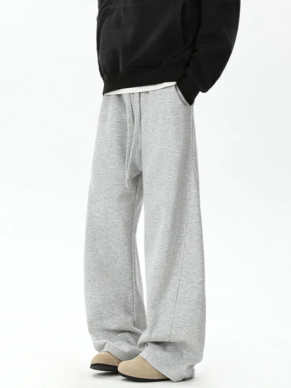 

American Sle Deconstructed Patchwork Men's Straight Leg Sports Casual Pants Trendy Loose Wide Leg Trousers for Spring Autumn