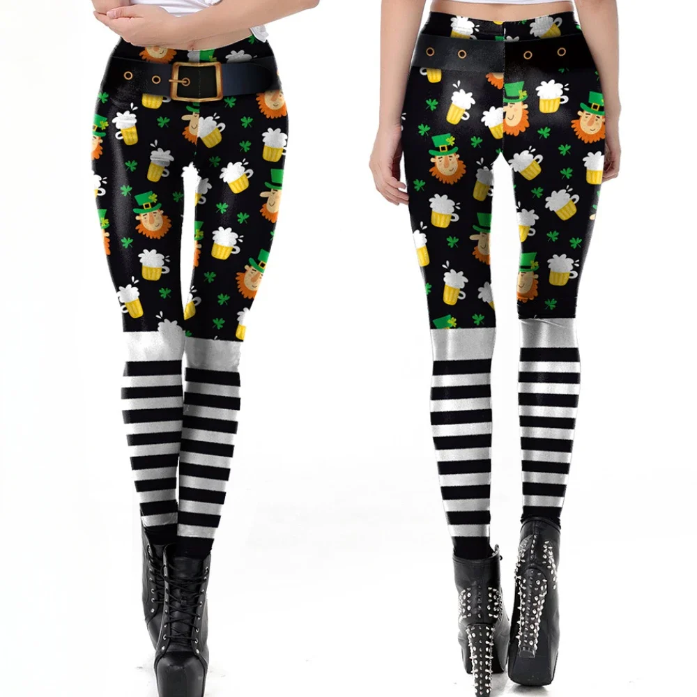 Leggings del Día de San Patricio para Mujer, pantalones verdes para vacaciones, medias elásticas sexis, pantalones con estampado de trébol, mallas de fiesta para niñas, gimnasio para Mujer
