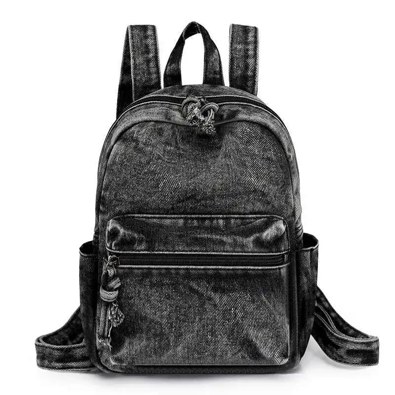 Personalized Denim Backpack For Women Simple And Casual Small Backpack For College Students Male Backpack Trend Travel Bag image 5
