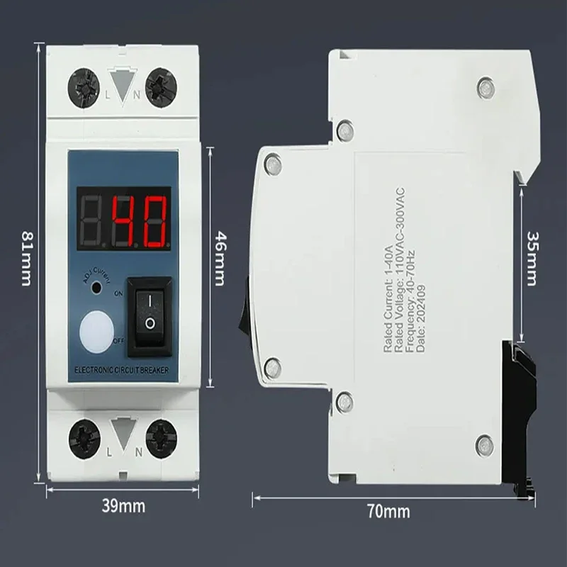 Adjustable Current Limiter 40A with LED Display & High Precisions Control Current Limiting Switches for Circuit Protections