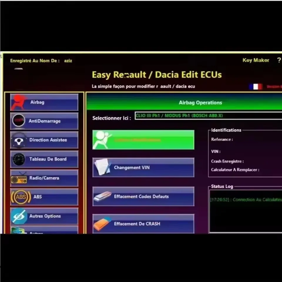 2025 Easy Ren/ault 6.1.4 logiciel pour Renault ECU programmeur clair Crash Airbag cartes clés UCH nettoyant travail avec OBDLink Renolink