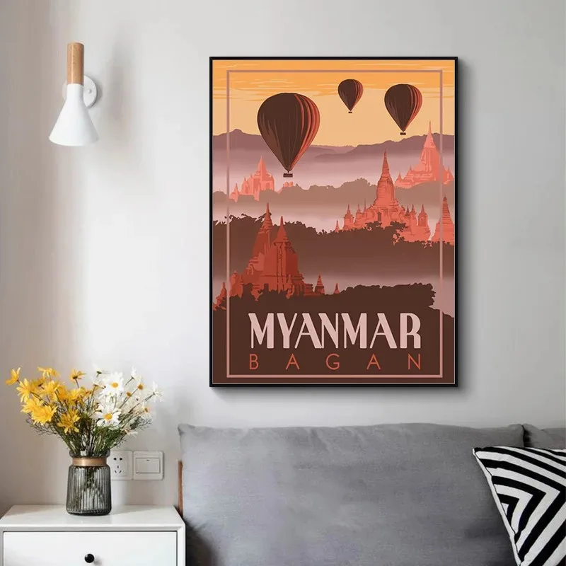 City View Travel Posters Rome Malta Seoul Japan Norway Wall Art Canvas Painting Modular HD Print Pictures for Living Room Decor