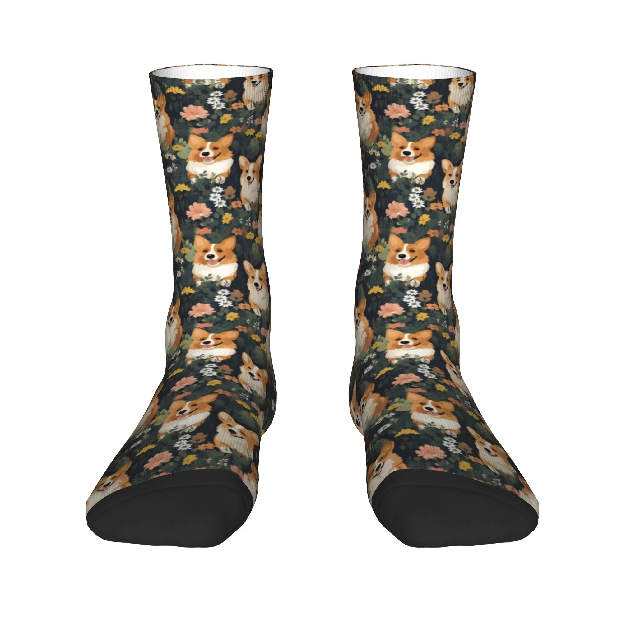 

Милые мужские носки для собак корги, унисекс, крутые женские носки с 3D принтом
