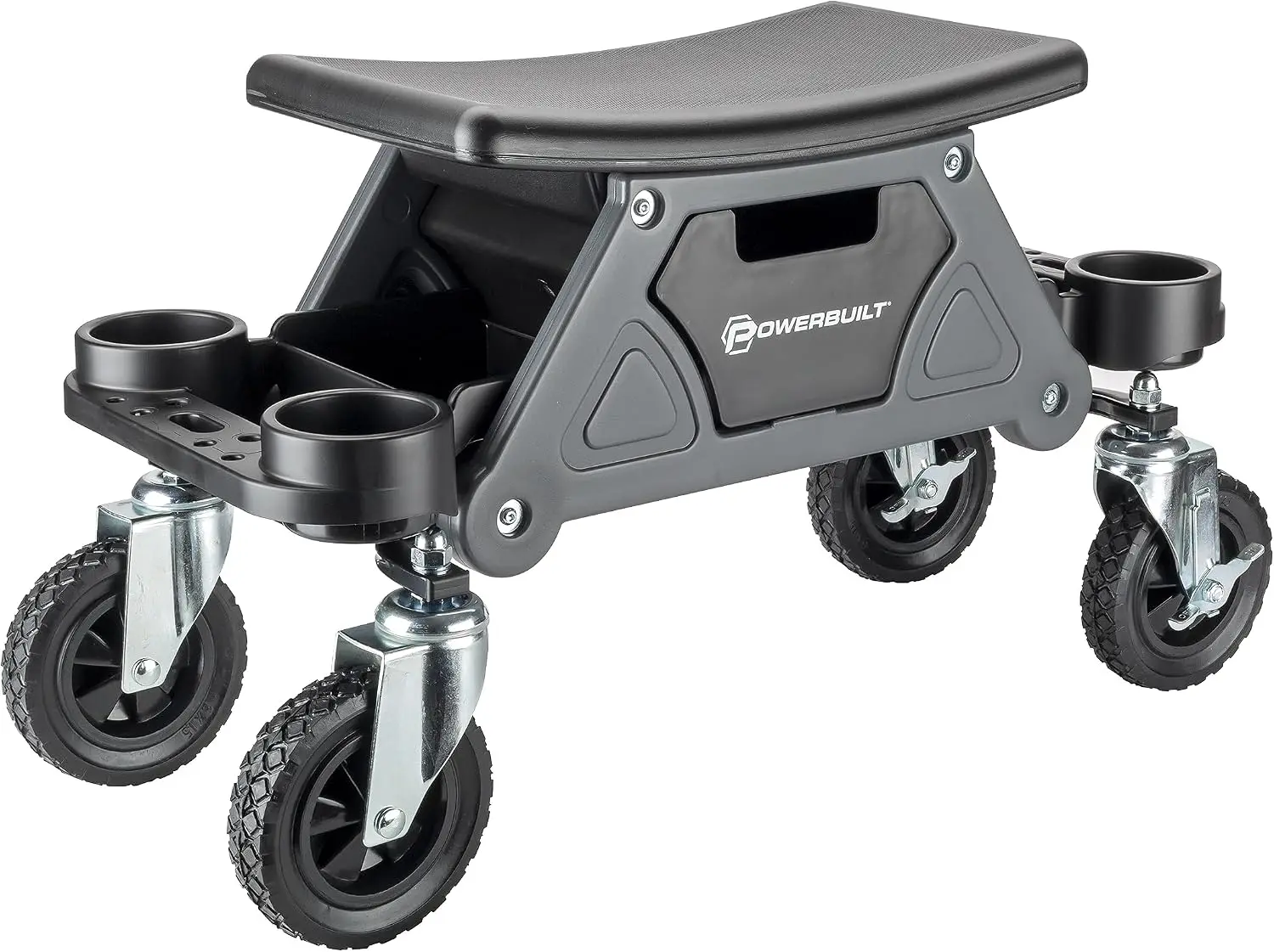 Big Wheel Rolling Seat, Off-Road Series, Locked in Tool Trays, Heavy-Duty Wheels for Gravel and Rocks - Grey 642965ECE