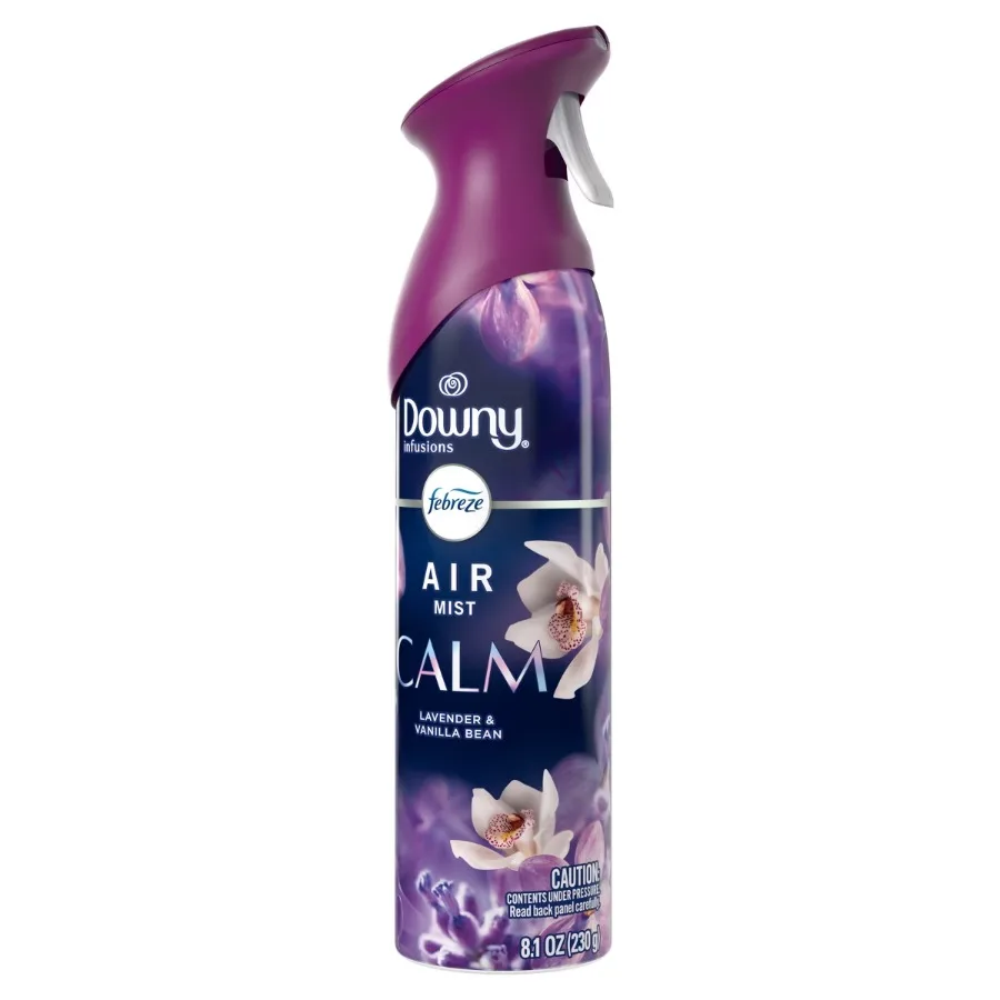 8.1oz Calm Air Mist Aerosol Spray, Lavender & Vanilla Bean, Dye‑Free Phthalate‑Free Home Air Freshener