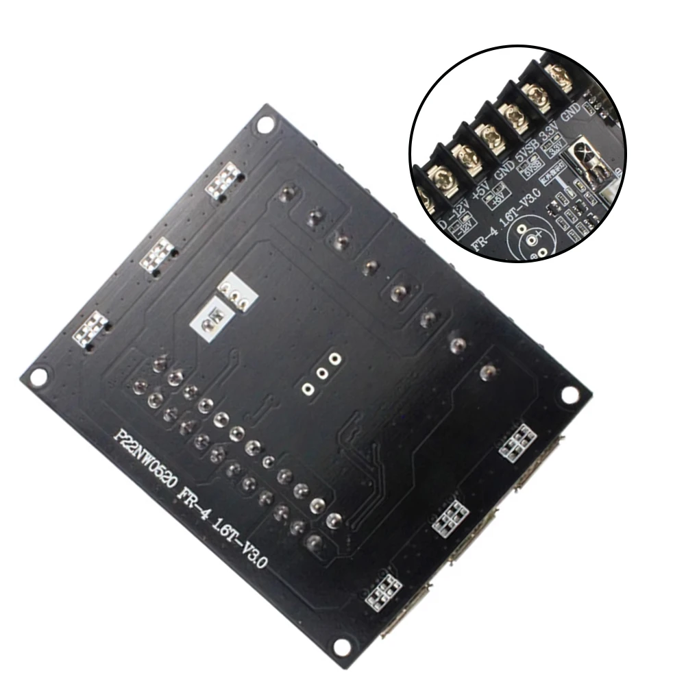 24-Pin and 20-Pin ATX Power Supply Distribution Board with Multiple Voltage Outputs +12V -12V +5V 5VSB +3.3V Six 2.1A USB Ports