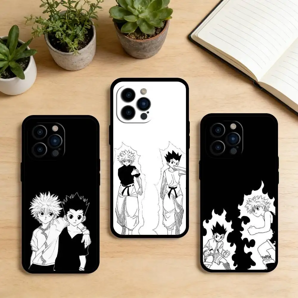 

Чехол для телефона AAA G-Gon & K-Killua для iPhone 17, 16, 15, 14, 13, 12, 11 Plus, Pro Max, XS, мягкий силиконовый, черный