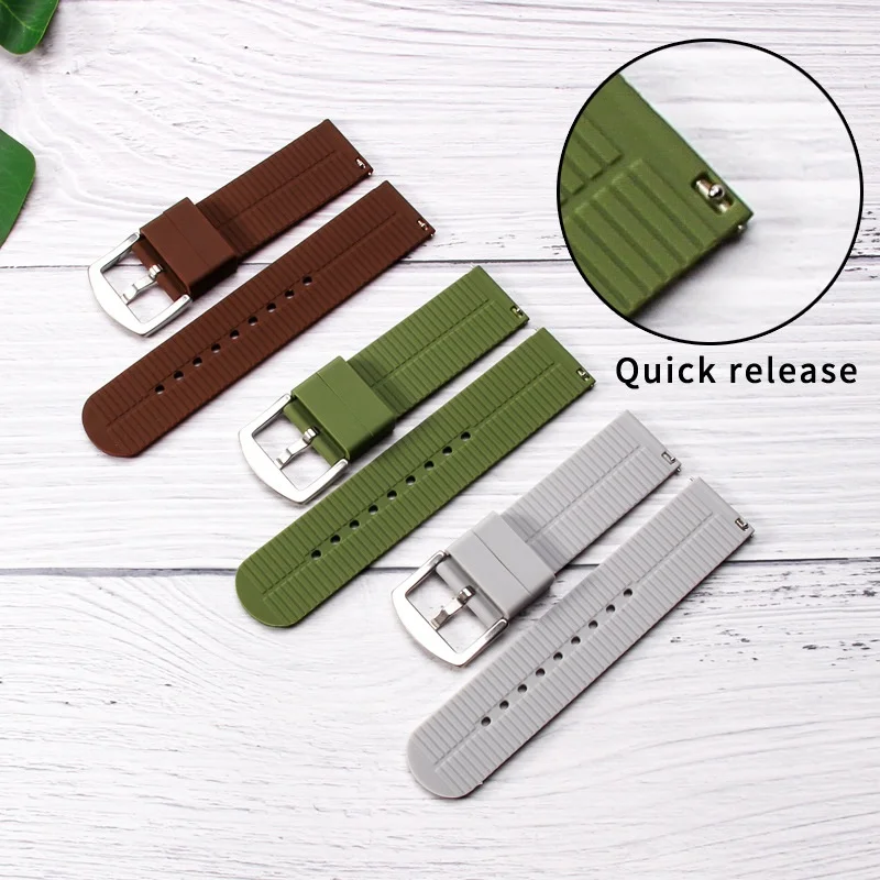 18mm 20mm 22mm 24mm cinturino per orologio in silicone morbido e traspirante di alta qualità per accessori per cinturini impermeabili in gomma universale