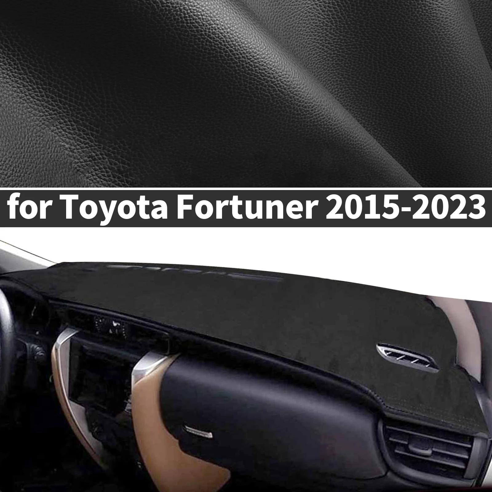 for Toyota Fortuner 2015-2023 ​​Custom Fit Dashboard Cover Sun Shade Dash Mat Anti‑Glare Anti‑Reflection Carpet Dash Pad Dashmat