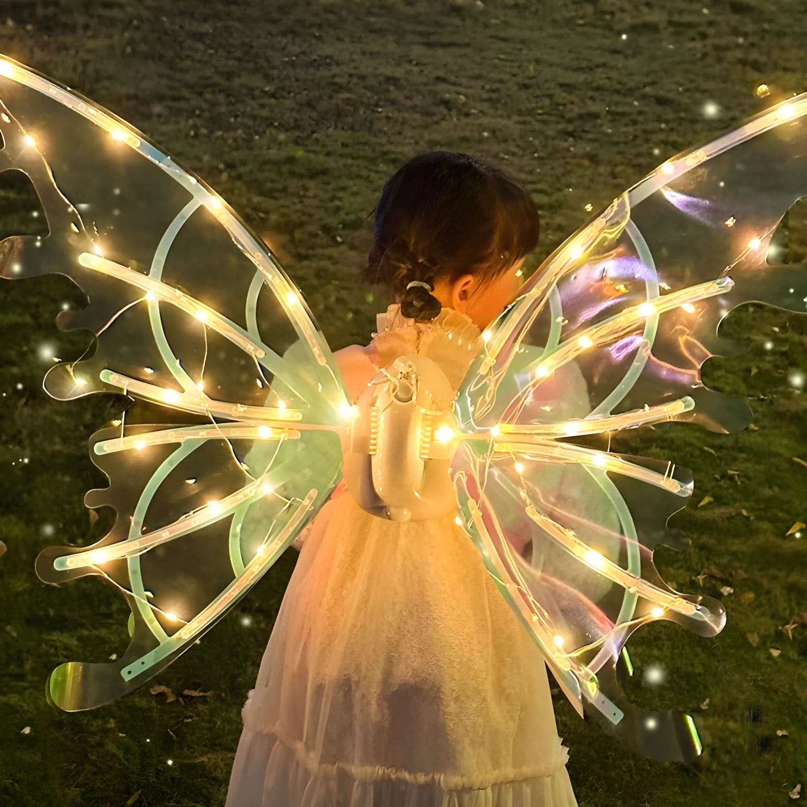 Glowing Butterfly Wings Moving Elf Wings Back Decoration Angel Children Internet Celebrity Toy Little Girl Birthday Gift Thanksgiving Halloween Christmas Category: Toy Role Play Set