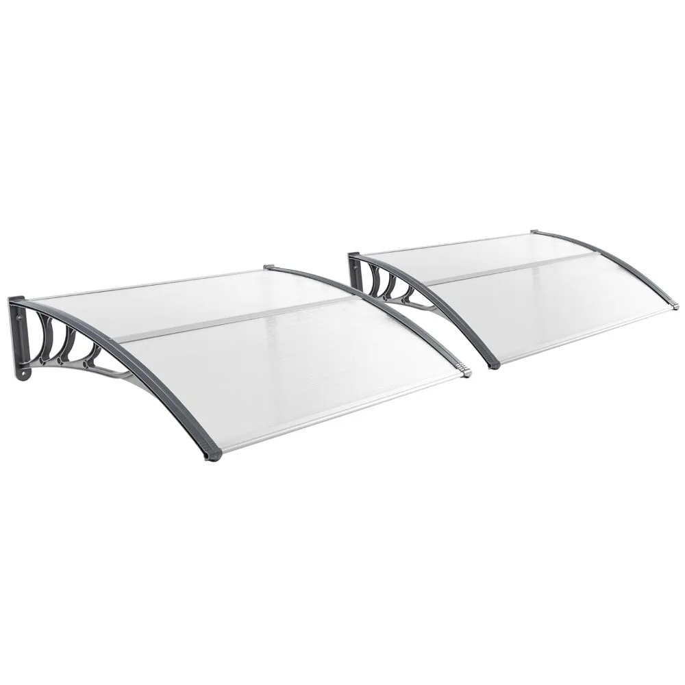 

2-Pack 40-inch X 48-inch Window Awnings, Modern Polycarbonate Top-Opening Door Awnings with Hollow Panels, Customizable