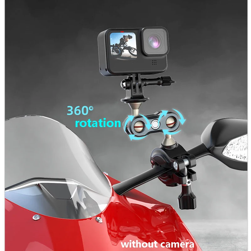 حامل تثبيت على مقود الدراجة مع حامل رأس كروي لهاتف Gopro Hero 13 12 11 10 9 Insta 360 X3 X4 DJI OSMO كاميرات الهواتف المحمولة
