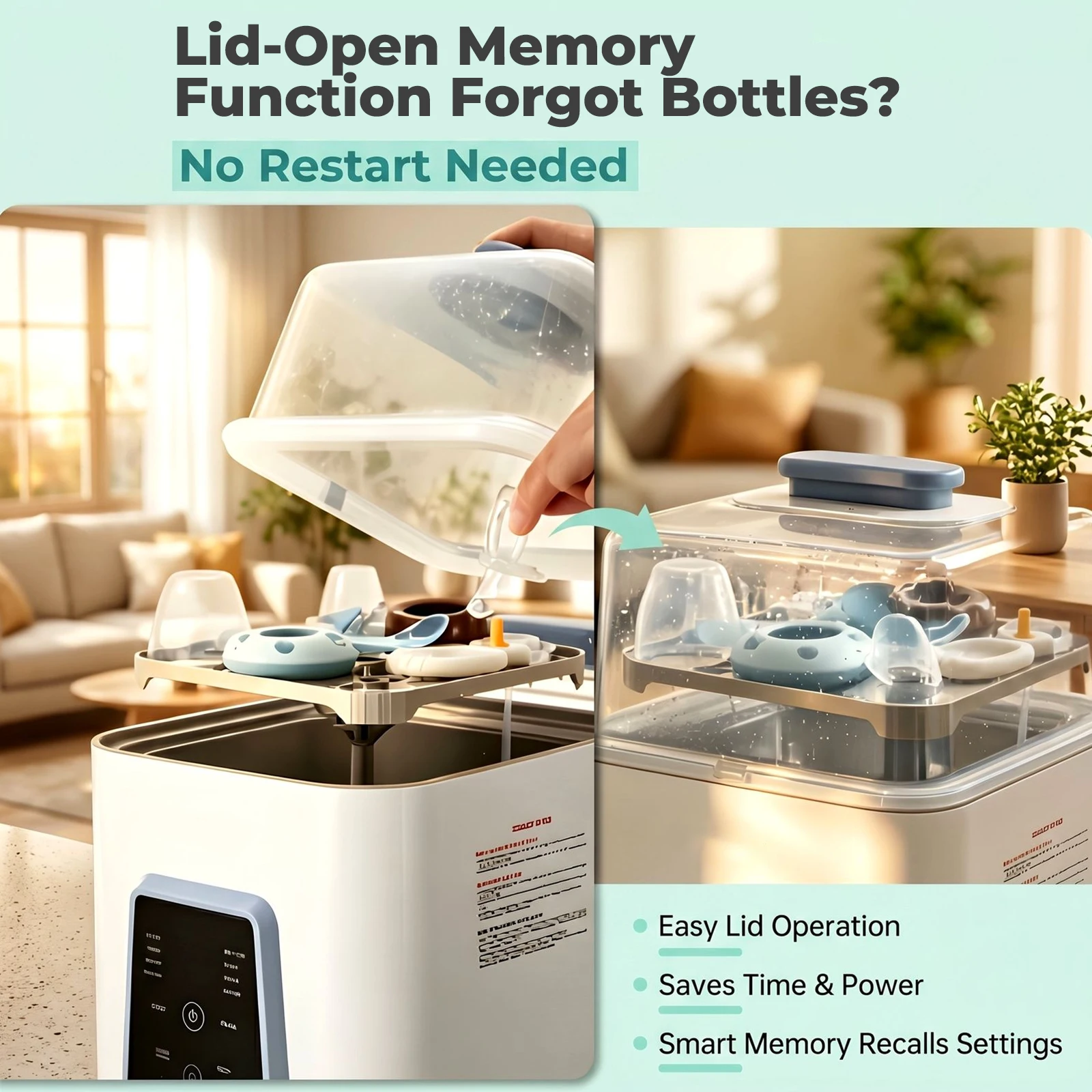 Baby Bottle Washer Sterilizer and Dryer, All-in-One Automatic Bottle Cleaner with 29 Spray Jets, 19 Min Rapid Wash, 168H Fresh Air Storage for Breast Pump Parts