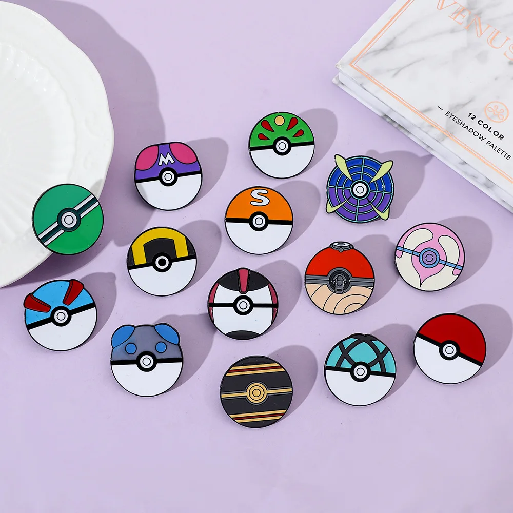 Anime Ball Cartoon Enamel Pins Metal Brooch Badge Decorative Accessories for Clothes & Bag Holiday Gift view 3
