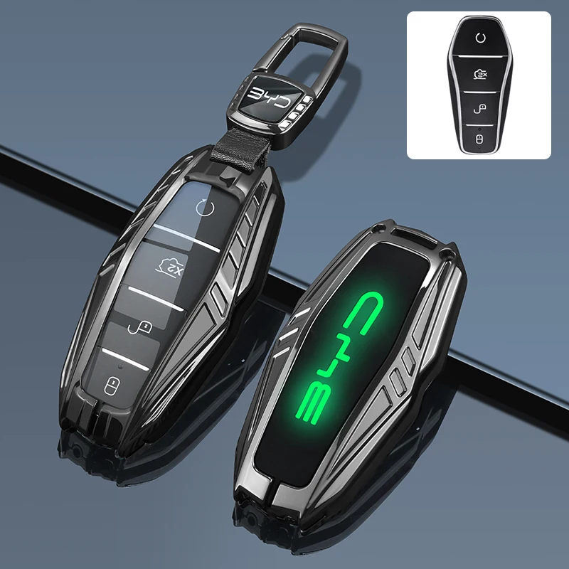 Car Zinc Alloy Key Case Holder Cover For BYD Atto3 Han EV Dolphin Durable Second Song Pro Tang Dm QIn PLUS MAX Yuan Car Styling