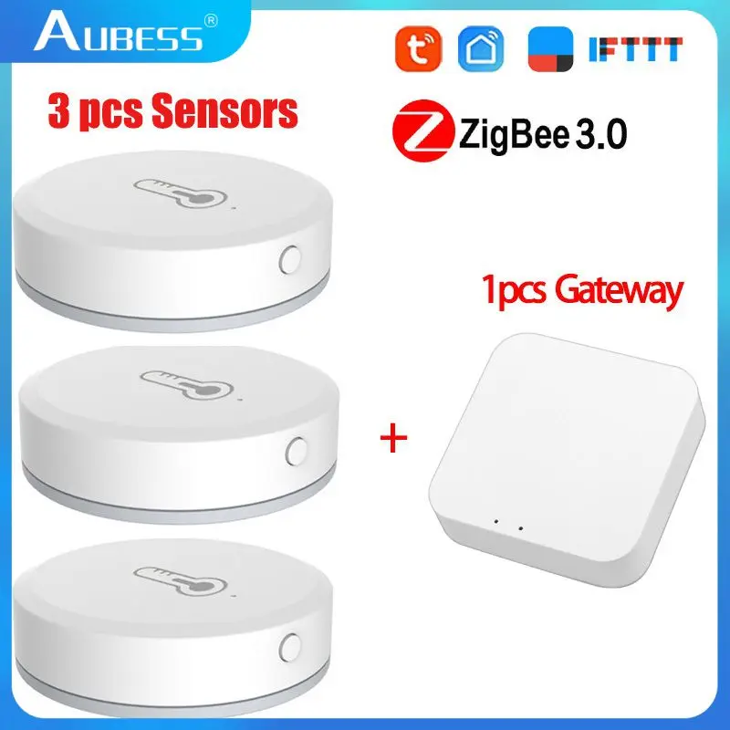 Tuya ZigBee Smart Wireless Temperature Humidity Sensor Work With Zigbee Wireless Gateway Hub Via Alexa Google Home Smart Home