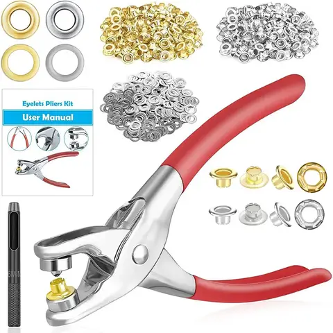6/12mm150/320/400set 금속 구멍 및 구멍 펀치 다이 도구 그로멧 DIY 수동 도구 키트 가죽 공예 의류 가죽 벨트 모자 1 공예 키트 | 구멍 펀치 | 수동 도구