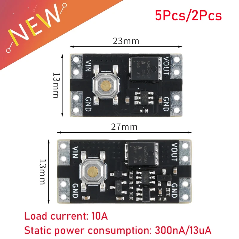 5Pcs/2Pcs Single Bond Button Bistable Switch Module 3.5-5.4V 4.5-26V 300nA 1.3uA Load 10A Low Power Wide Voltage Micro Switch