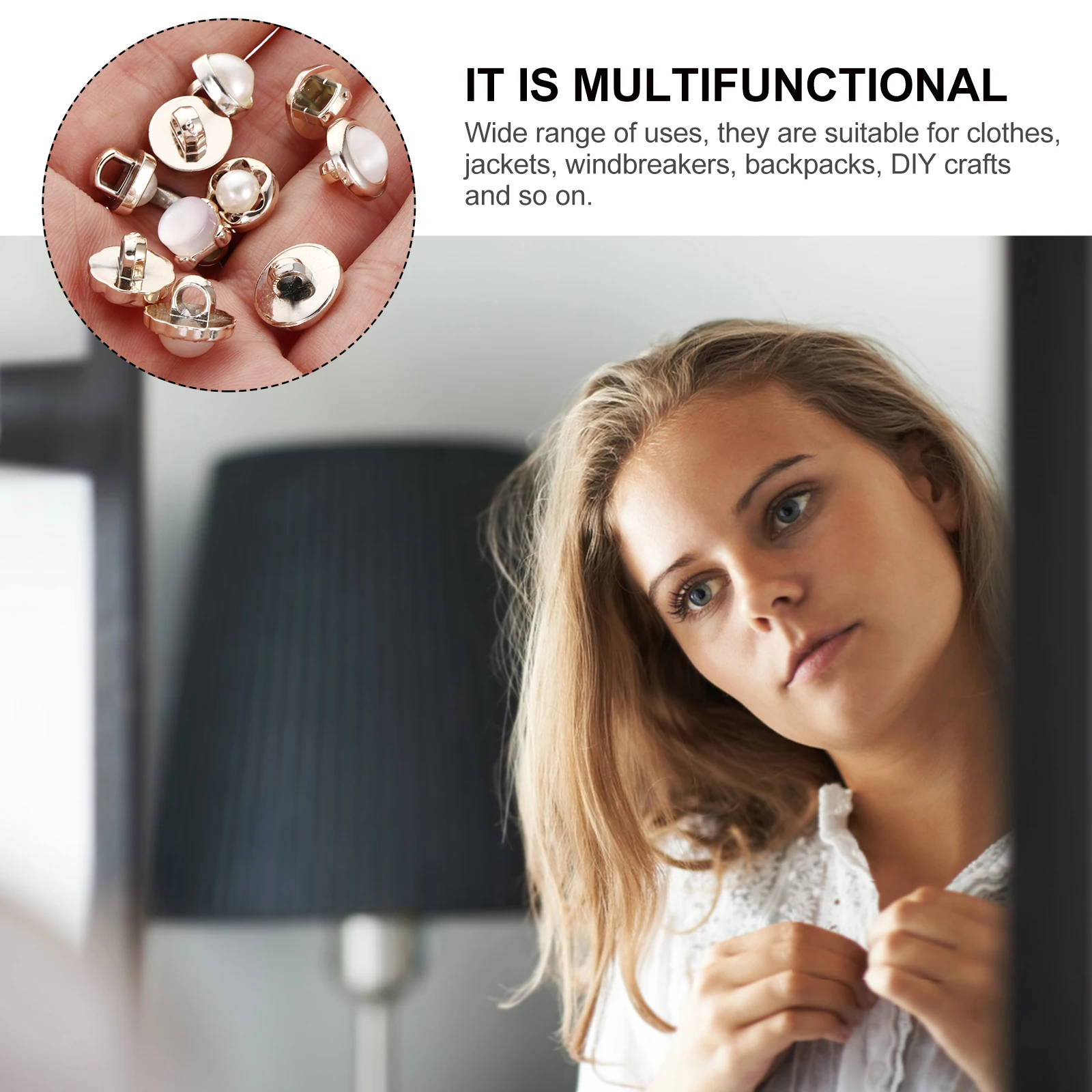 

40 pcs Pearl Buttons Diy Clothing Buttons Multi-Functional Replacement For Women Shirts Jackets Backpacks Sewing Crafts