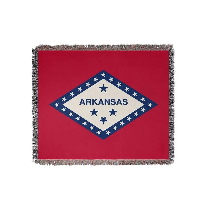 Aertemisi Arkansas United States of America Jacquard Fringed Woven Throw Blanket
