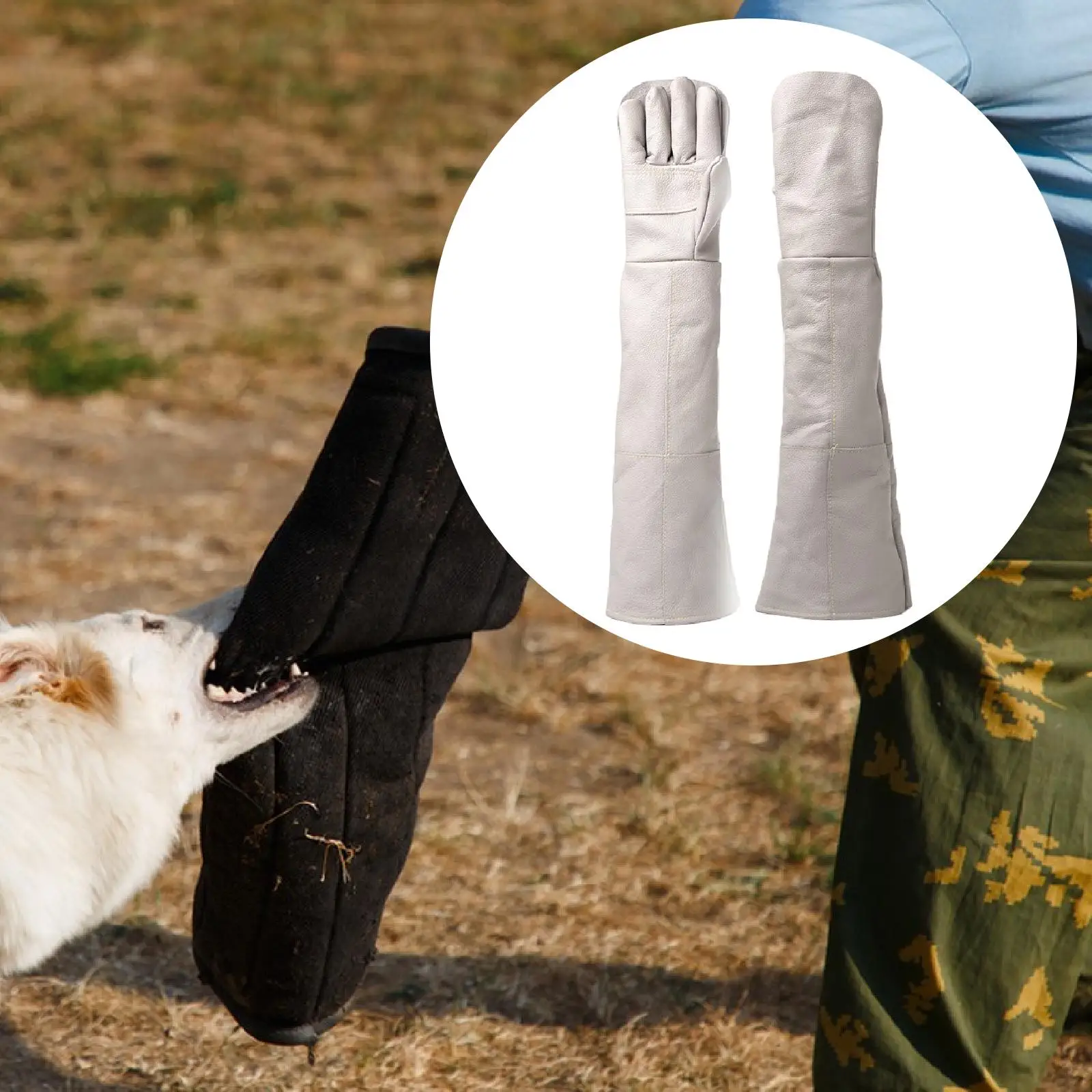 Heavy Duty Animal Handling Gloves Anti Scratch and Bite Proof PU Leather Gloves for Bird and Pet Safety