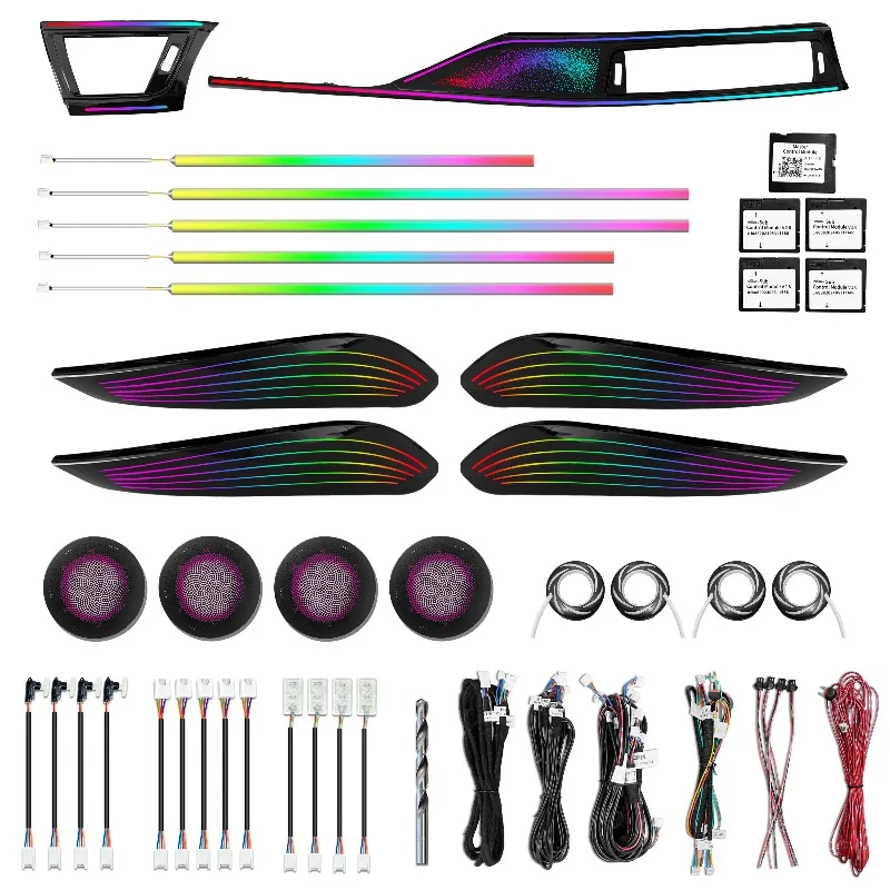 RHD Gran Coupe Symphony LED Atmosphere Strip, 64 Color Dynamic Interior Ambient Lamp Fit F30 F34 F36 Sedan Air Vent Mod Accessor