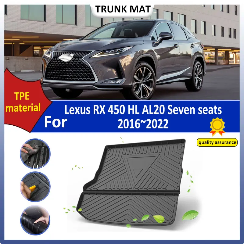 

Car TPE Rear Trunk Mat For Lexus RX 450 HL AL20 Seven seats 2016 2017 2018 2019 2020 2021 2022 Waterproof Anti slip Accessories