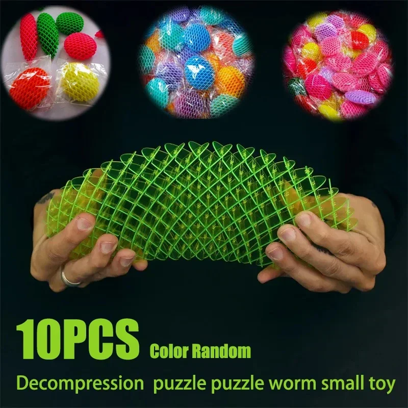 Big Worm Unpacking Morphing Worm Fidget Toy Fidget Worm Six Sided Pressing Stress Relief Squishy Worms Stress Relief Toys