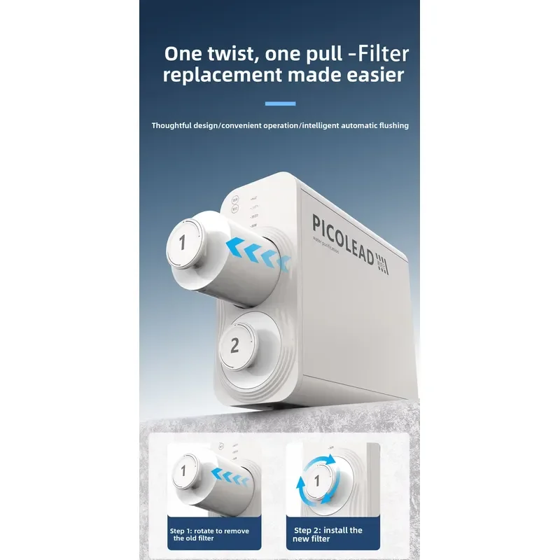 600 GPD RO Reverse Osmosis Water Purifier System with Smart Faucet and Electric Self-cleaning Filter for Household Kitchen