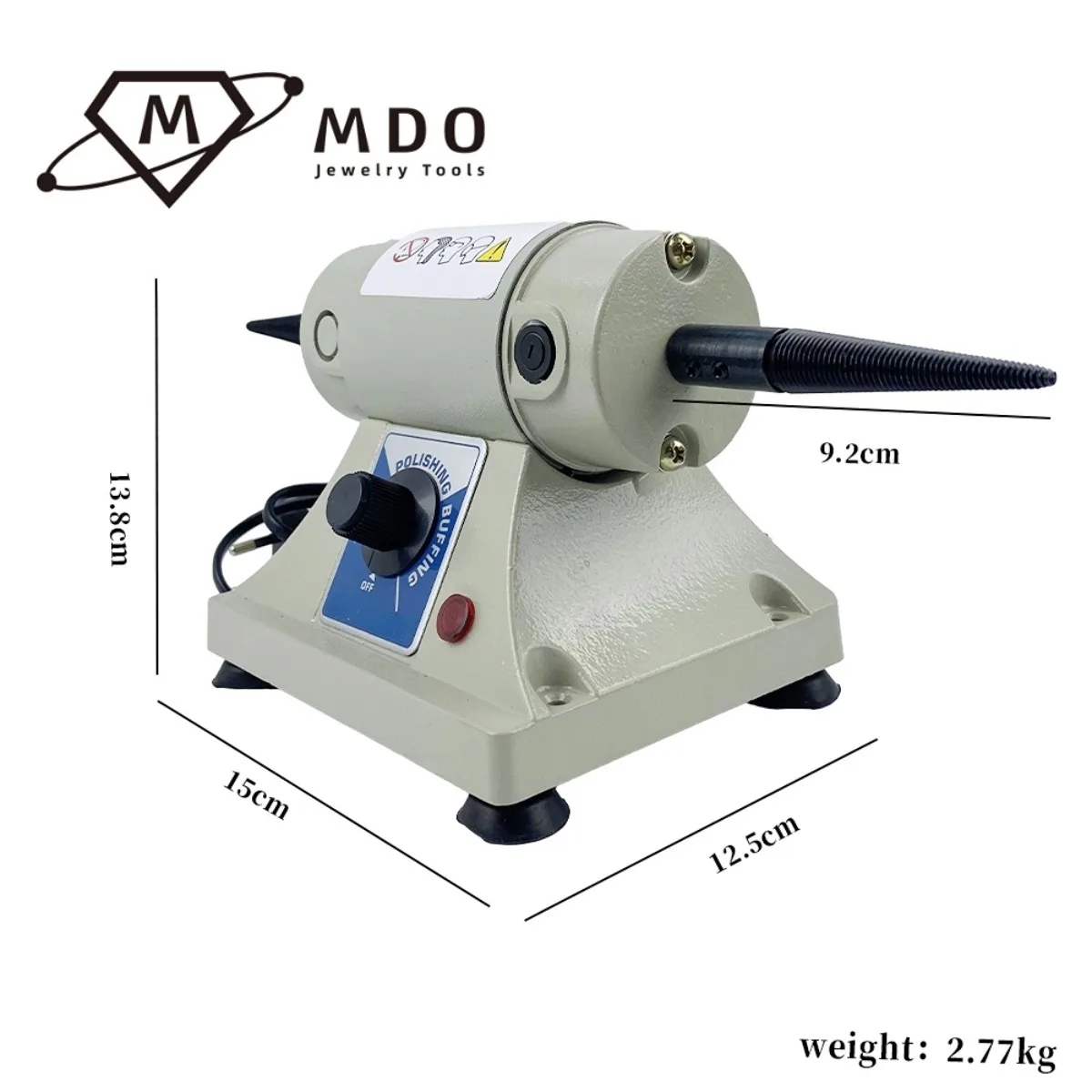 DM-3 Double Head Jewelry Rotary Polishing Grinding Machine Stepless Speed 7000rpm Double Head Tabletop Polisher Buffing Machine