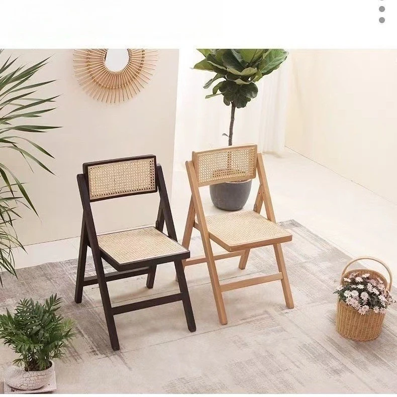 

Nordic Famous Hotel Chinese Antique Rattan Chair Cafe Japanese Simple Dining Chair