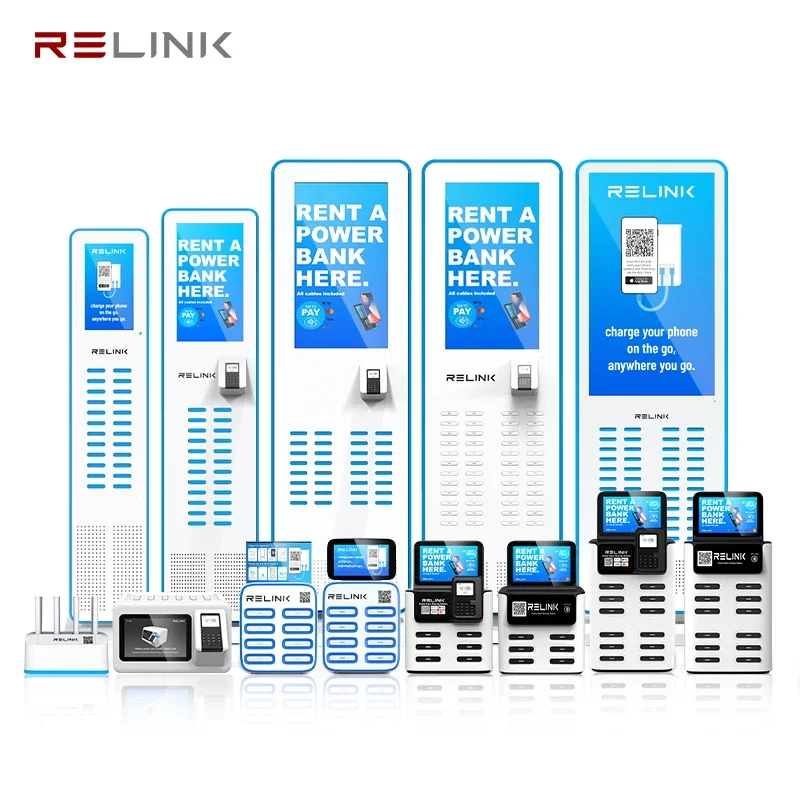 Relink 6 slots phone shared portable battery vending machine rental powerbank share power bank sharing charging station kiosk