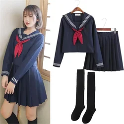 Grote Maat S-5XL Maten Japanse JK Uniformen School Jurken Voor Meisjes Marineblauw Matrozenpakje Jas Middelbare Schooluniformen Pakken