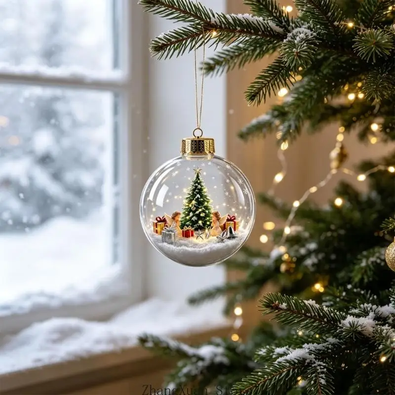 Leuchtende Weihnachtskugel-Ornament mit 3D-Szene für Weihnachtsbaum-Eingänge, Styling 3XUF – Detail 2