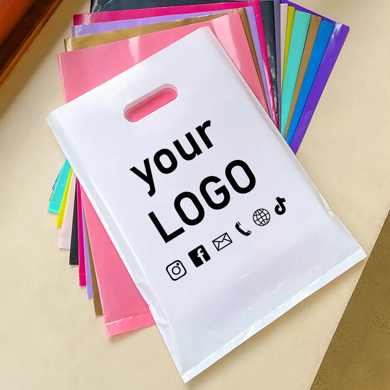 50pcs Custom Shopping Bags Reusable Party Gift Bags Corporate Promotion Event Promotional Packaging Bags with Logo Printing