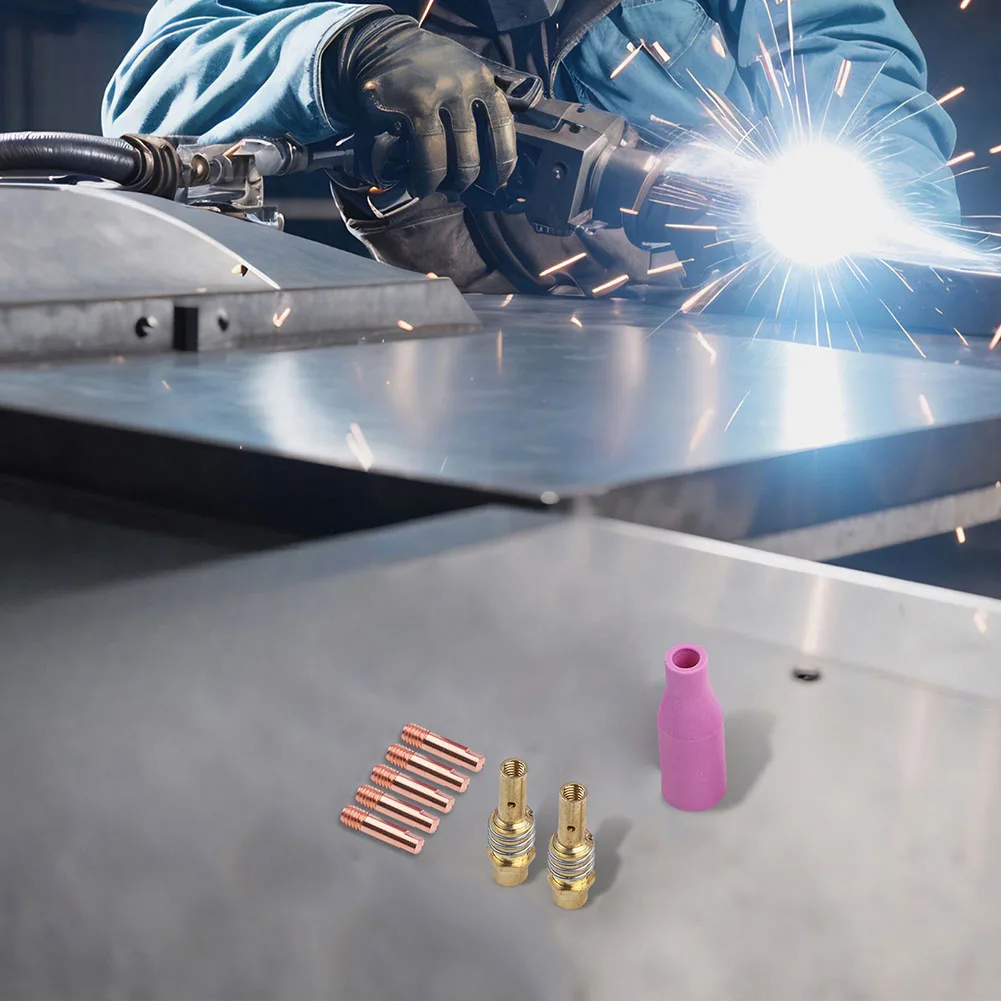 For MIG Welding Tips Set 7PCS for AK15 MB15 for torch Systems Includes 0.8mm Conductive Nozzles Ceramic Nozzle and Tip Holder