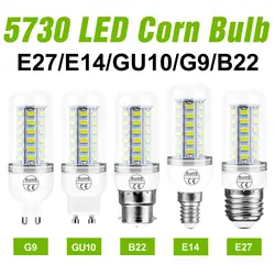 E27 LED Corn Bulb E14 Lamp GU10 Spotlight G9 Ceiling Chandeliers 220V Indoor Home Bedroom Living Room B22 Lights Cool/Warm White