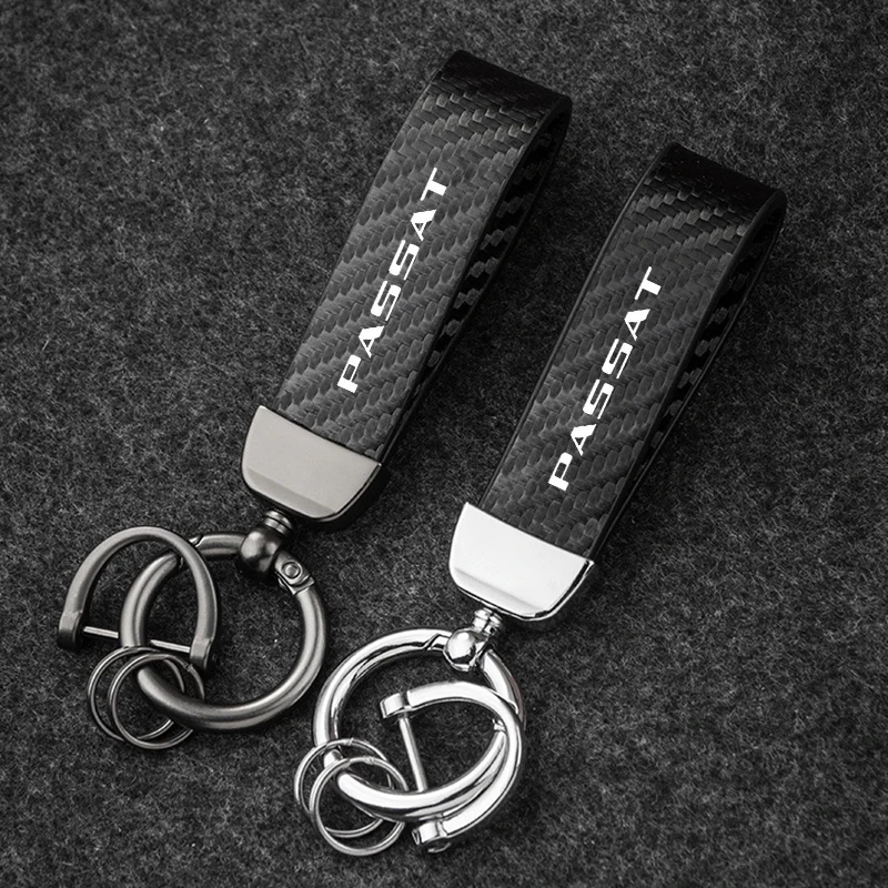 Carbon Fiber Car Key Ring Keychain Keyrings For Volkswagen VW Golf 4 motion Polo Tiguan Passat Touareg Touran Scirocco Auto