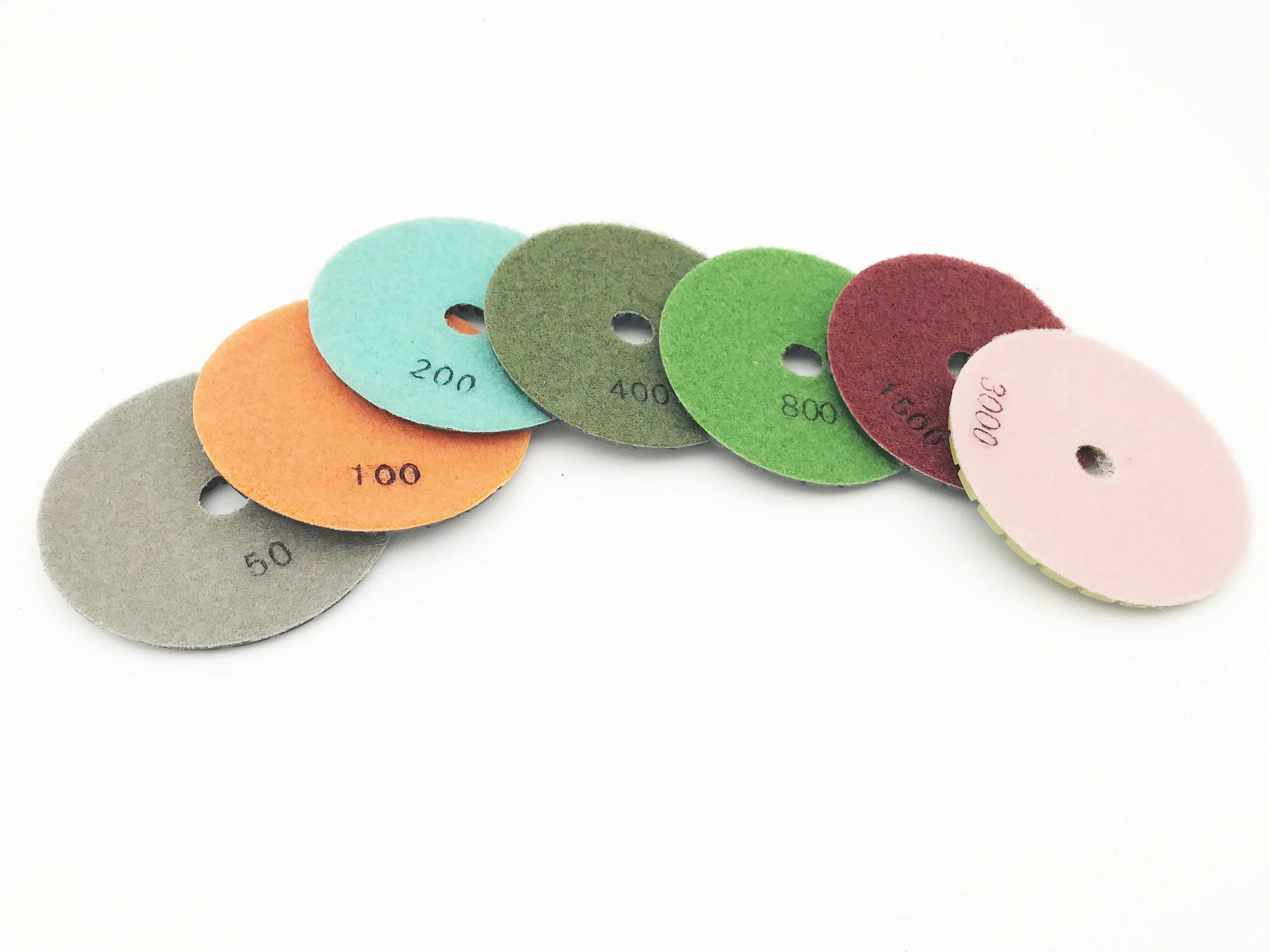 7 Pieces/Lot 4" 4 Inch 100 mm Wet Diamond Polishing Pad for Concrete Granite Marble Cement Terrazo