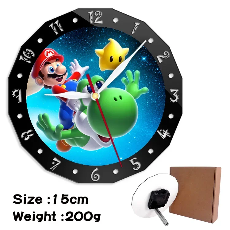 New Super Mario Bros Wall Clock Modern Design Nordic Brief Living Room Decoration Kitchen Clock Cartoon Game Wall Clock 5 Inch