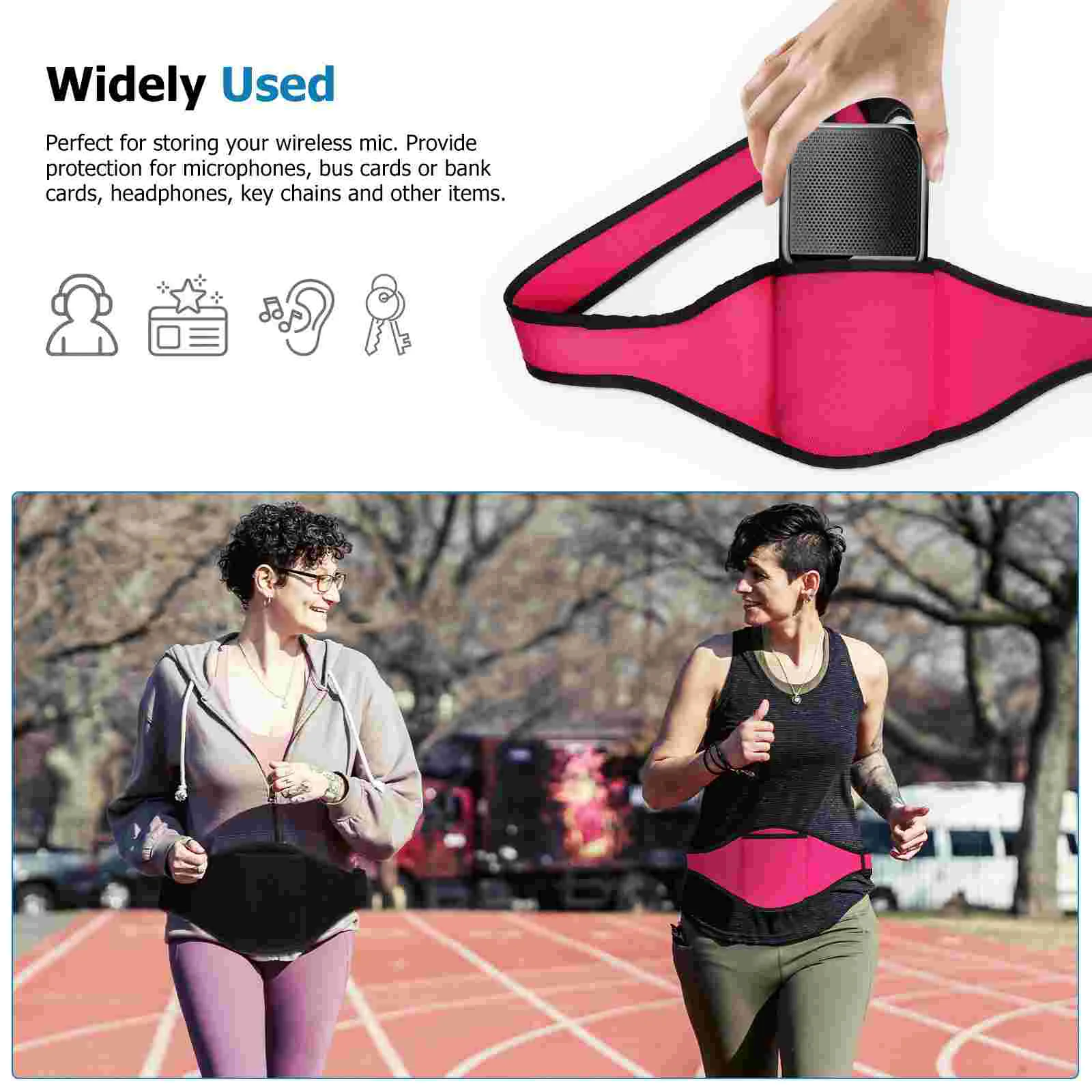 2 Pcs Camcorder Fanny Pack Exercise Mic Belt Folding Microphone Holder Microphones Camera