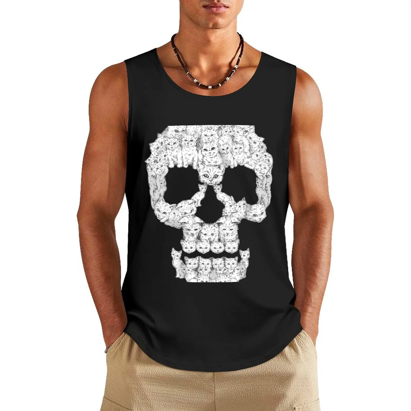 

Skulls are for Pussies Tank Top sleeveless vest men Sleeveless top Men's sleeveless gym shirts bodybuilding